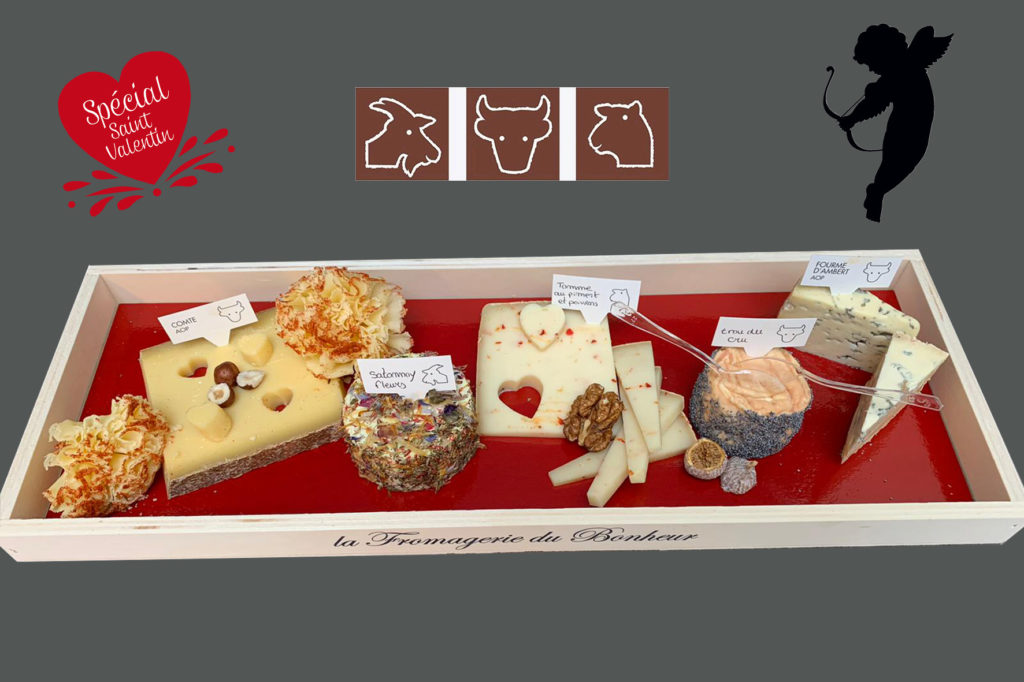 plateau de fromages pour la Saint-Valentin